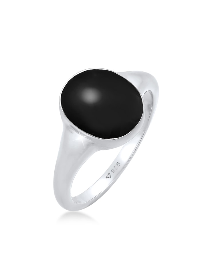 Ring 925 Sterling Silber Statement in Schwarz