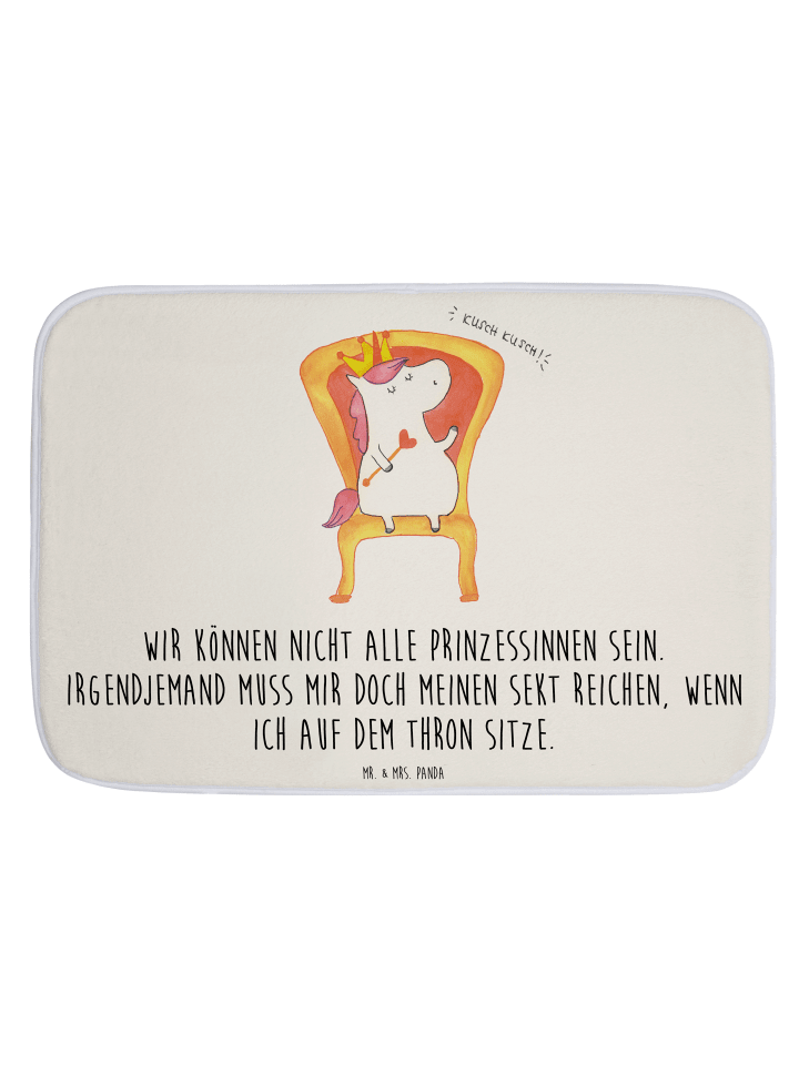 Badeteppich Einhorn Prinzessin mit Spruch in Weiß