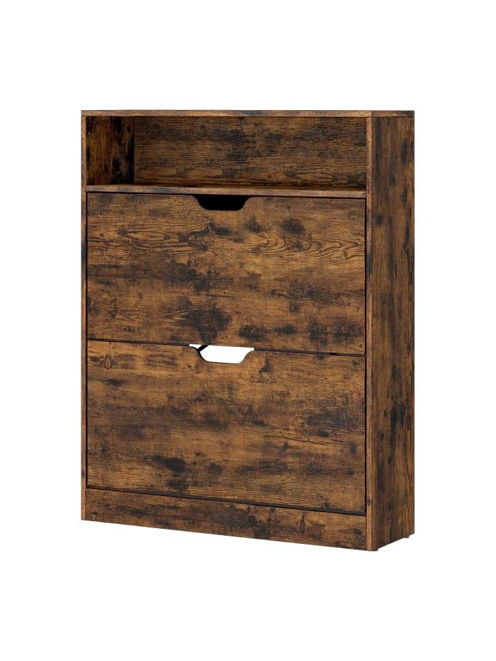 Schuhschrank Custos in Braun - (B)80 x (H)102 x (T)24 cm