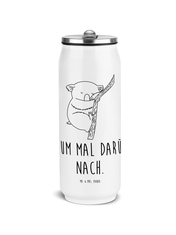 Trinkflasche Koalabär mit Spruch in Weiß