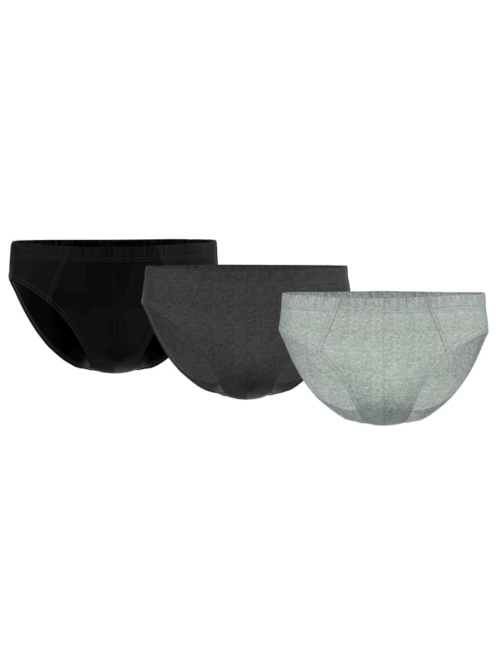Slip 3er Pack in Schwarz/Grau