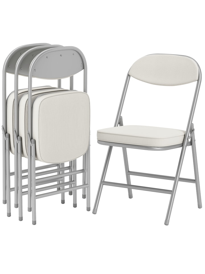 Klappstuhl in Cremeweiß 48,5L x 45B x 82H cm