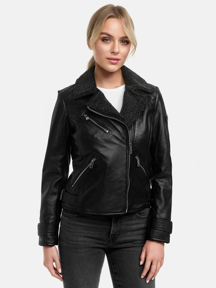 Lederjacke "F512" - in Schwarz