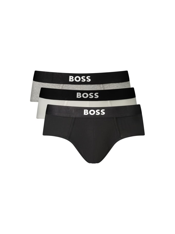 Schwarz Baumwolle Herren Slips 3er-Pack