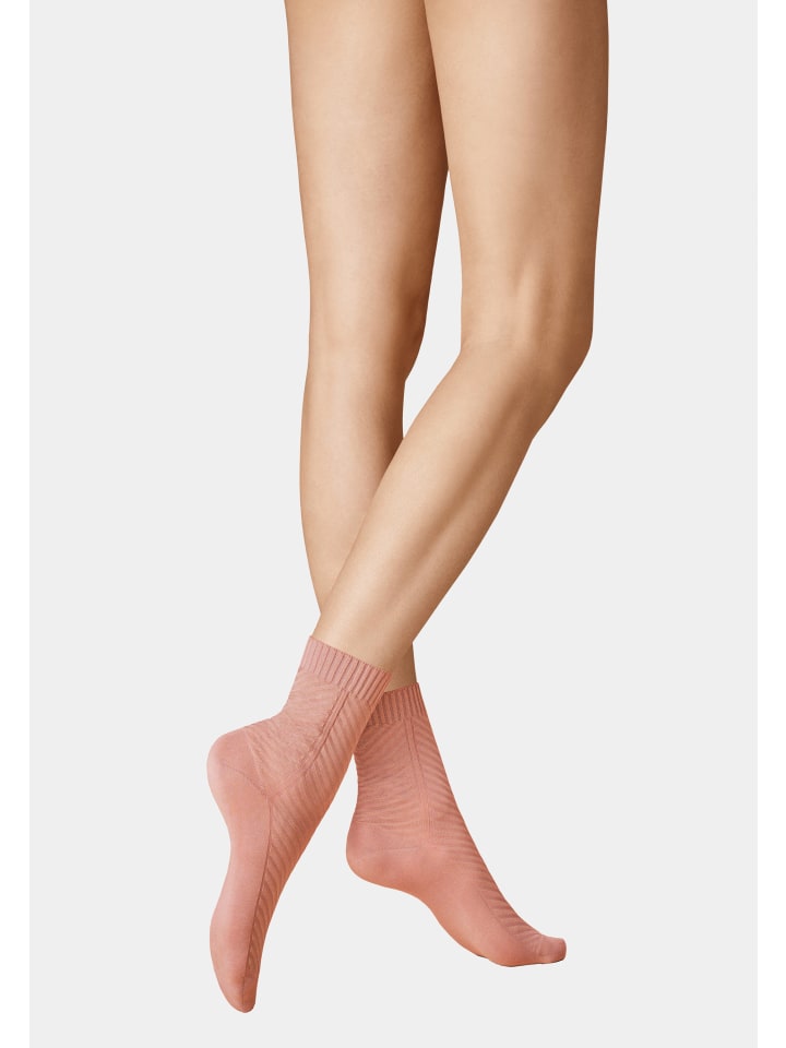 Socken Mixed Structure Fashion in powder rose