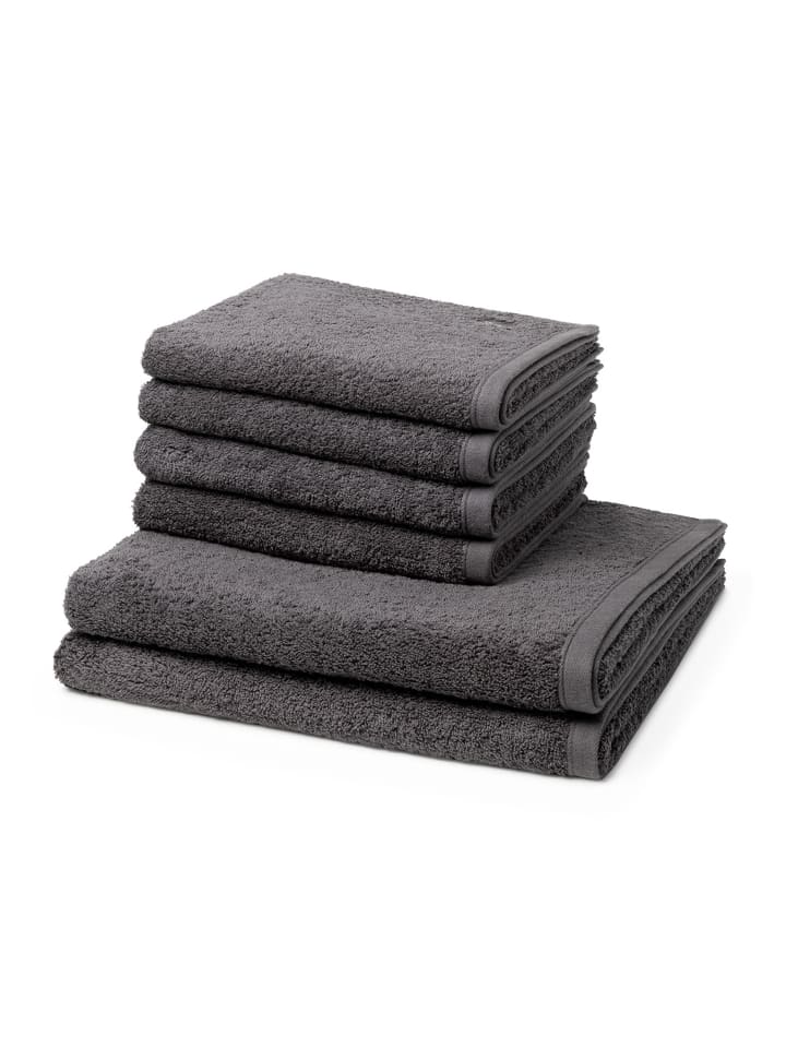 4 X Handtuch 2 X Duschtuch im Set Vita in Schiefer
