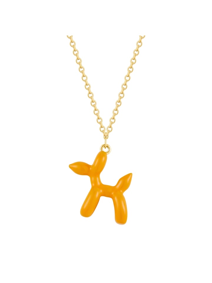 Kette Ballon-Hund aus Sterling Silber in gelbgold