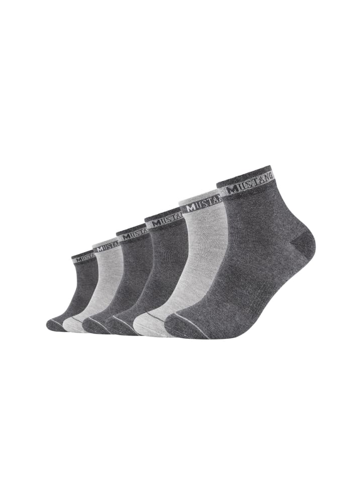 Mustang Kurzsocken 6er limango in Pack dunkelgrau kaufen casual günstig mix 