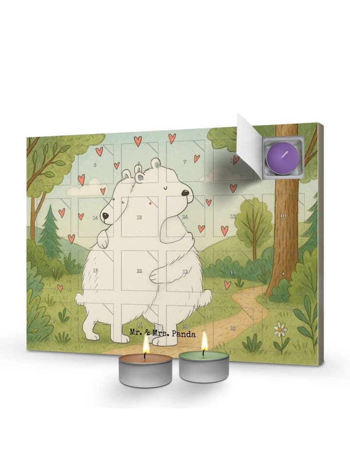 Adventskalender Eisbär Umarmen Design ohne Spruch in Weiß