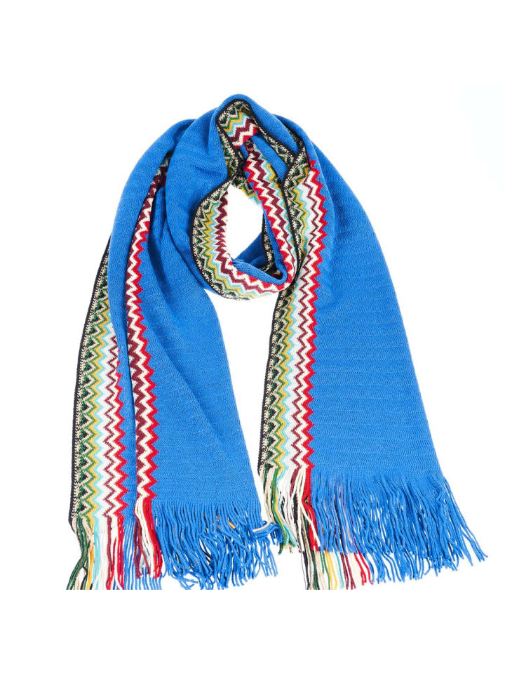 Blau Wolle Herren Schal