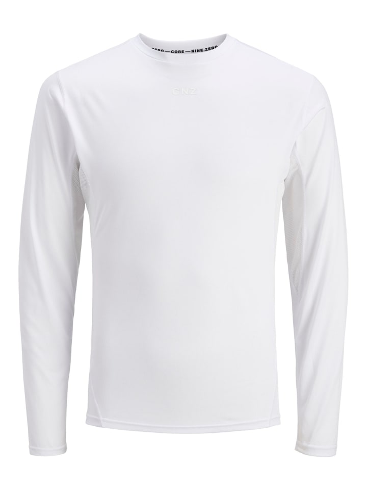 Langarm-T-Shirt in Bright White
