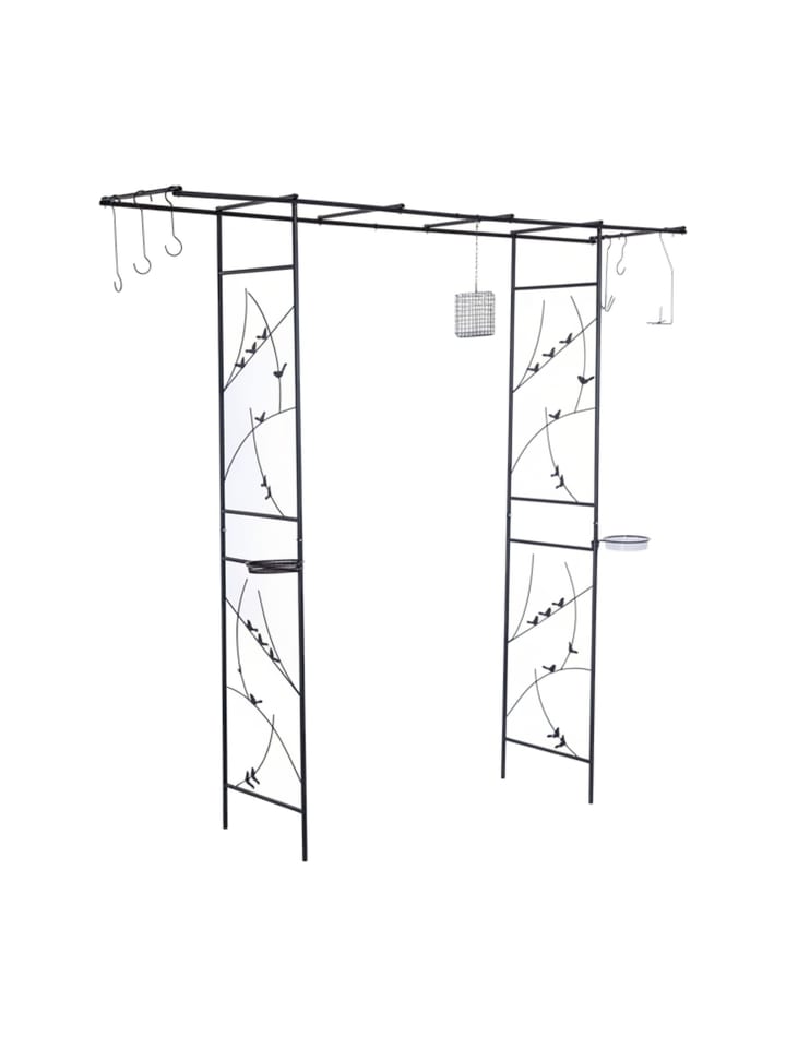 Rosenbogen "Vogelparadies" in Schwarz - (B)210 x (H)208 x (T)50 cm