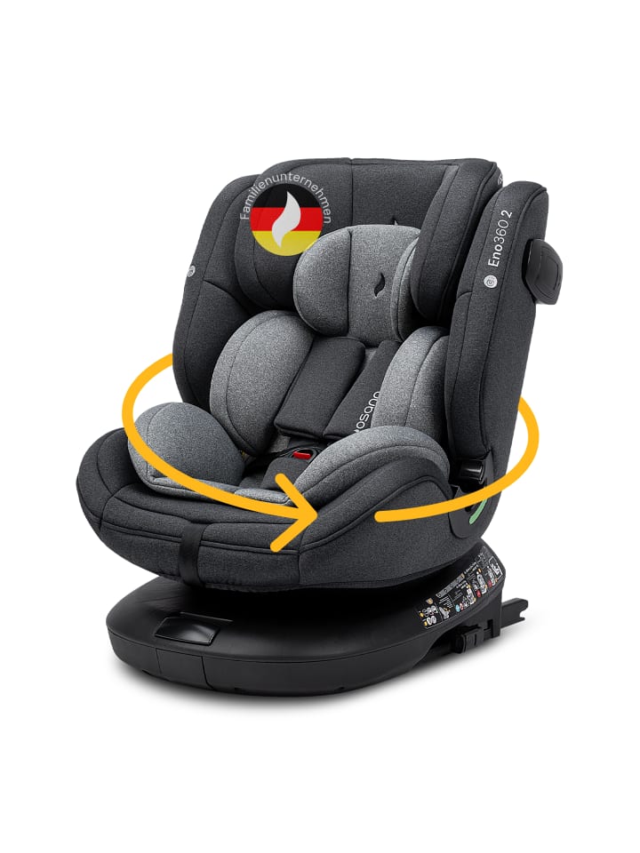 Kindersitz "Eno360 2" in Dark Grey Melange - 40 bis 150 cm