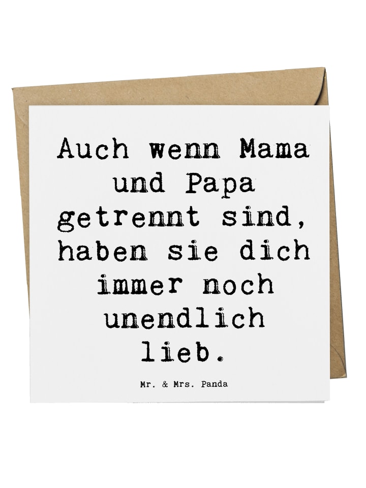 Grußkarte Spruch Trennung von den Eltern mit Sp... in Weiß