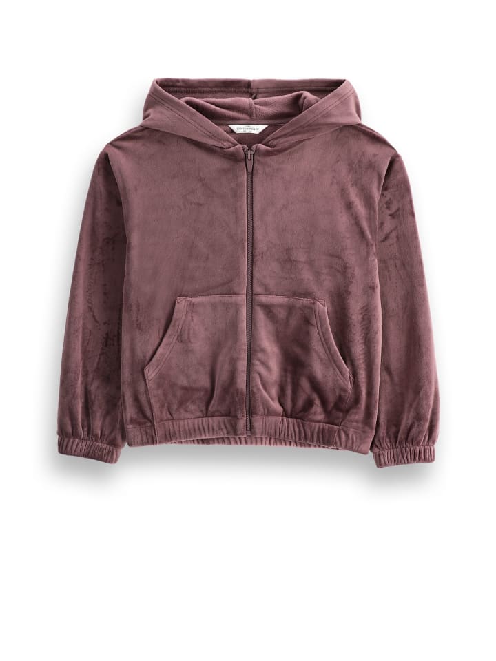 Velours-Trainingsjacke in dunkelrot