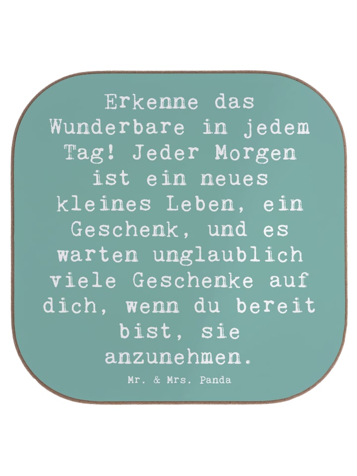 Coaster Spruch Erleuchtung im Alltag mit Spruch in Meeresbrise