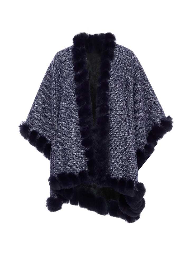 Damen Poncho in Marine