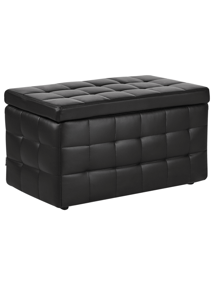 Ottomane MICHIGAN in Schwarz - (W) 72 x (H) 40 x (L) 42 cm