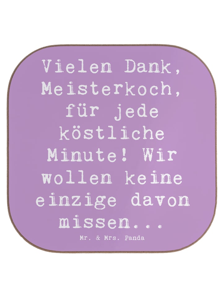 Bierdeckel Spruch Danke Koch mit Spruch in Lavendeltraum
