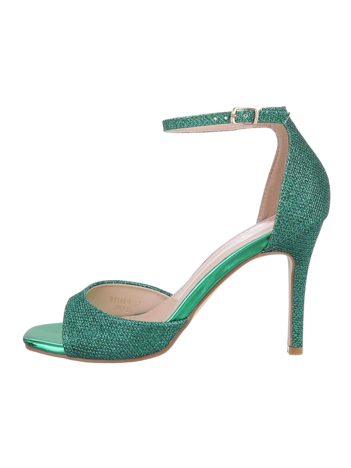 High-Heel Sandalette in Grün