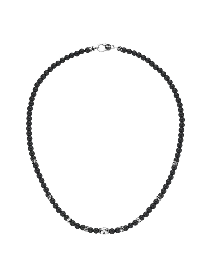 Syn. limango Martello Oder Türkis-Kugeln Collier Giorgio in Tigerauge- | Schwarz günstig Milano Schwarze Achat-, kaufen