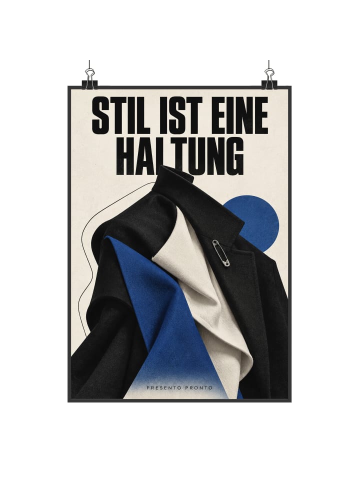 Poster Kleidung minimalistisch Design mit Spruch in Weiß
