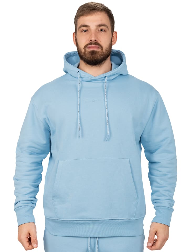 Herren Regular Fit Sport Hoodie Marken-Stick in Baby Blue