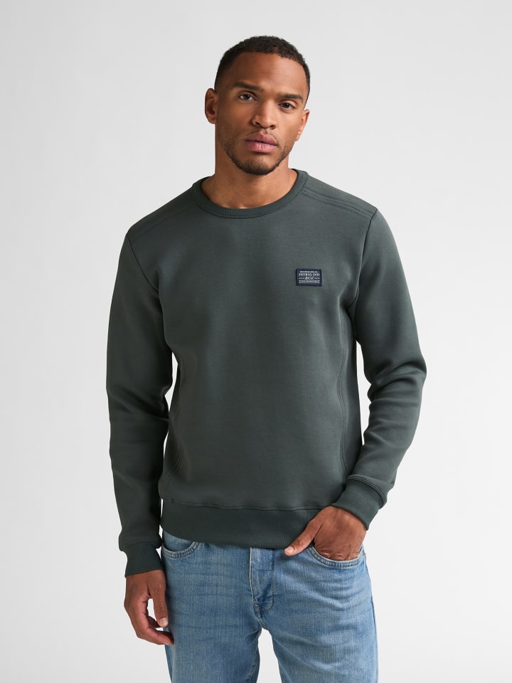Scuba-Sweatshirt mit Rundhals steelwall in Grün