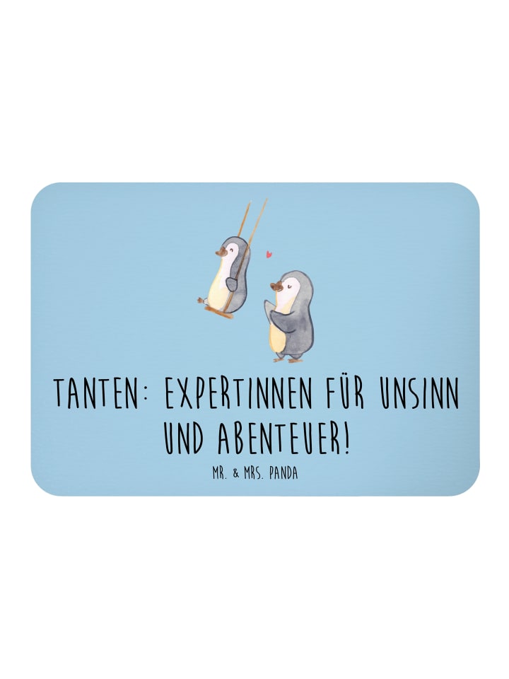 Kühlschrankmagnet Tante Abenteuer mit Spruch in Blau Pastell