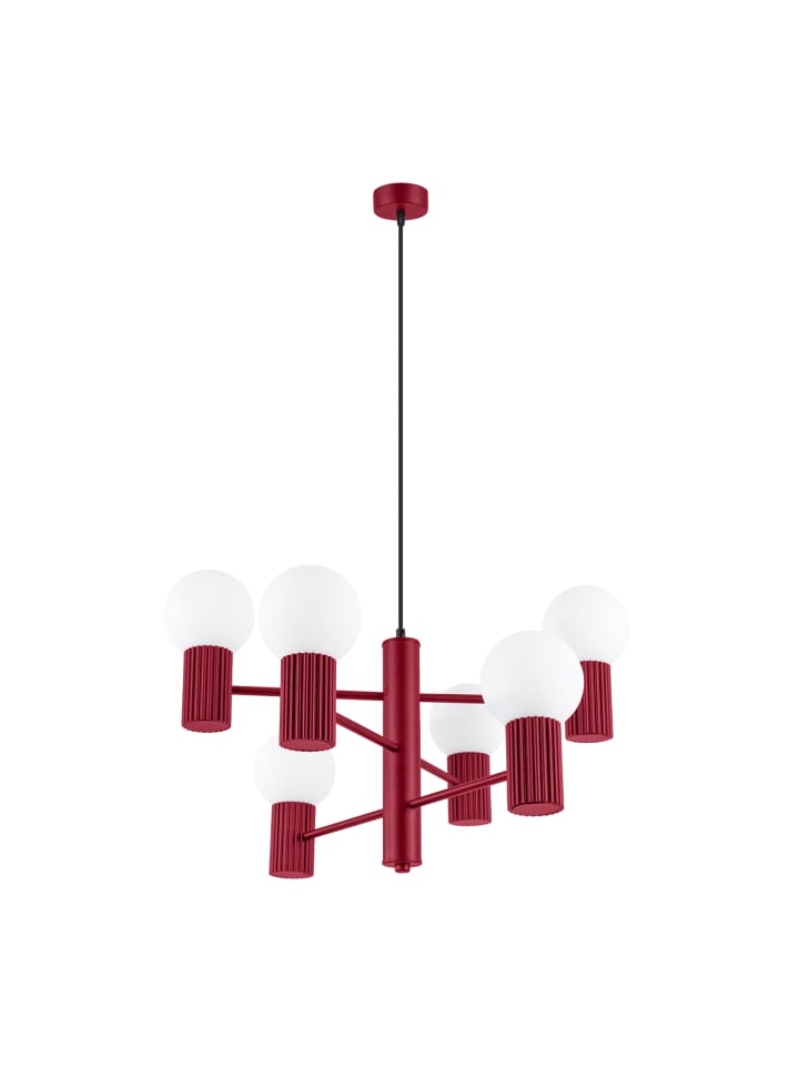 Kronleuchter ORBITAL 6 red H 230 cm