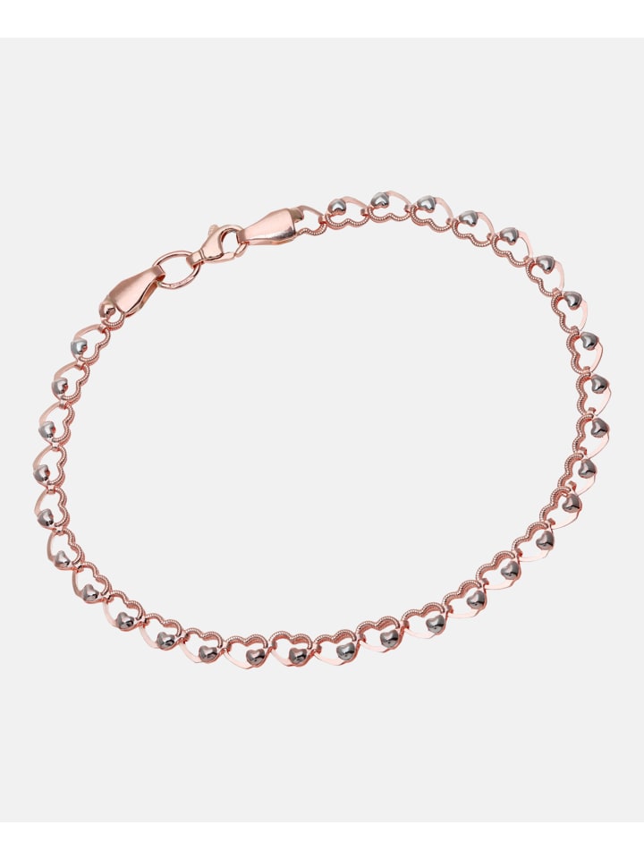 Armband aus 375 Roségold Herz-Design