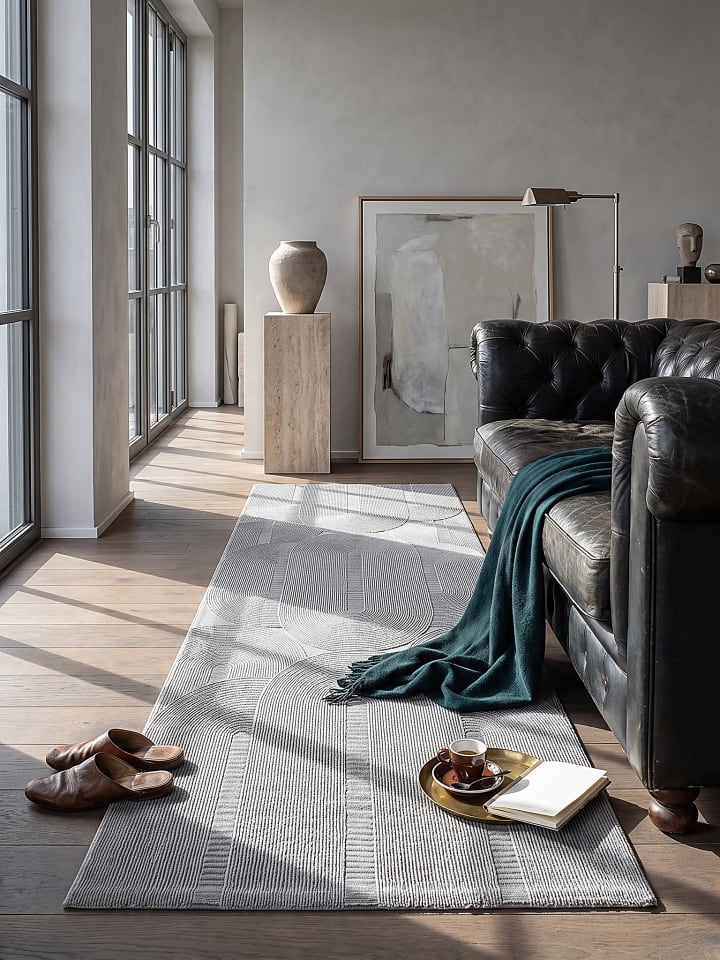Läufer Geometrisch pflegeleicht Wohnzimmer Schlafzimmer Flur Esszimmer in Grau