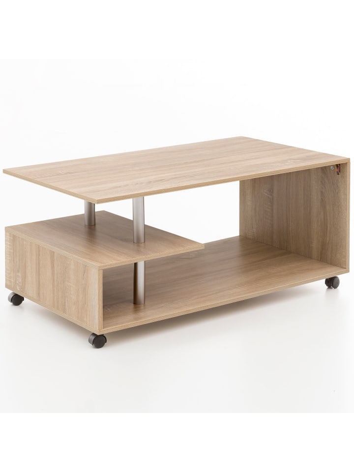 Couchtisch in Grau / Spanplatte / 60x105x48