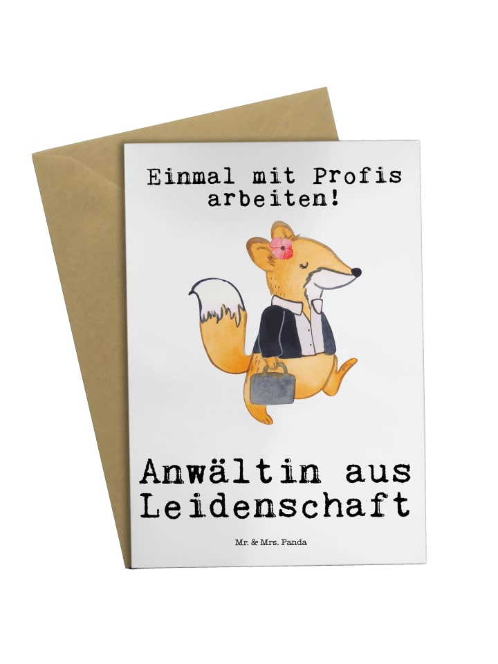 Grußkarte Anwältin Leidenschaft mit Spruch in Weiß