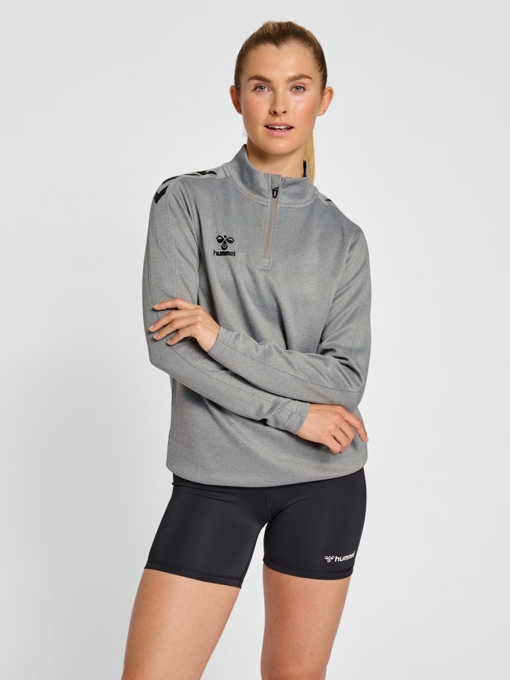 Halbreißverschluss Jacke Hmlcore Damen in GREY MELANGE