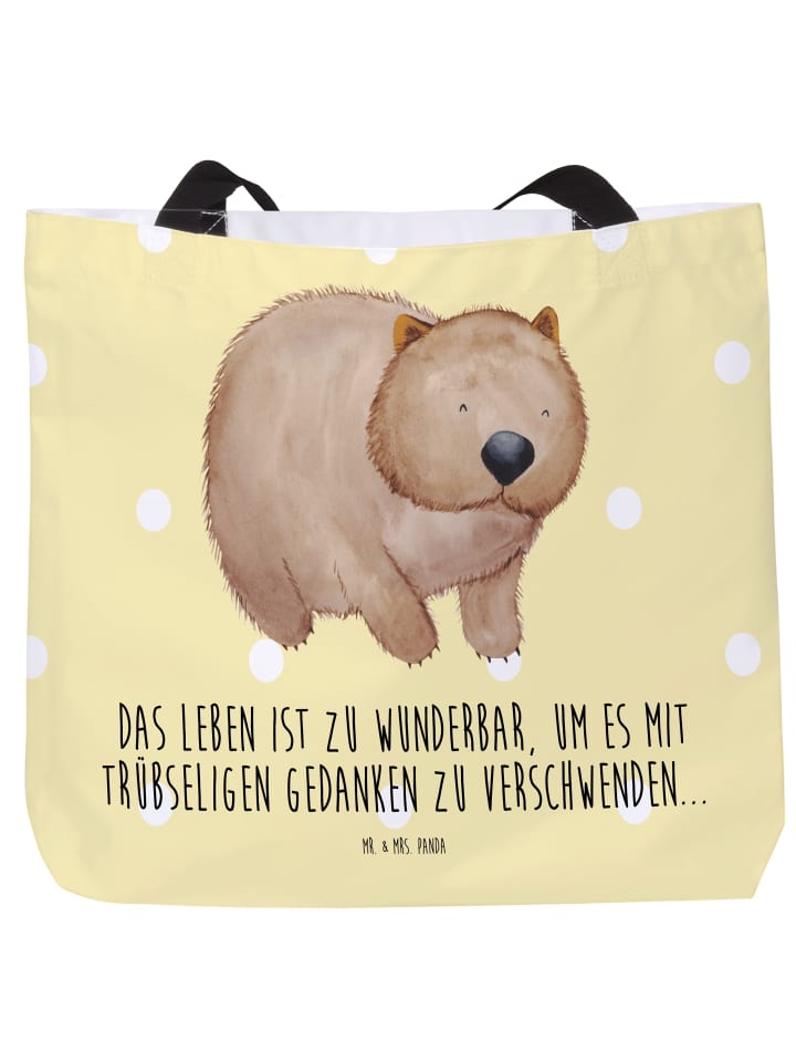 Shopper Wombat mit Spruch in Gelb Pastell