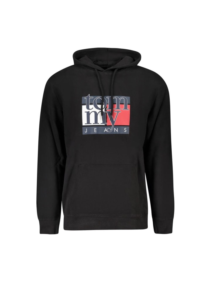 Schwarz Baumwolle Herren Sweatshirt