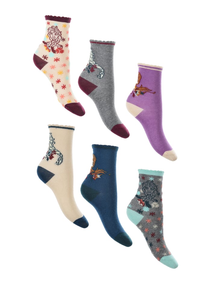 6er-Set: Socken Strümpfe in Mehrfarbig