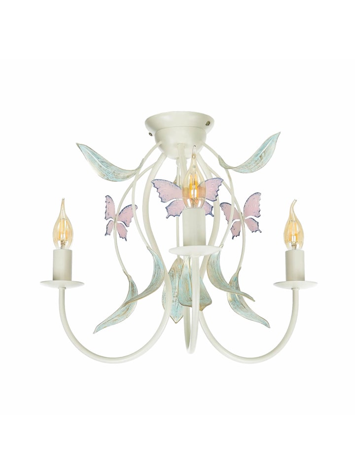 Deckenlampe (B)60 x (L)60 x (H)38 cm in Weiß Rosa Grün