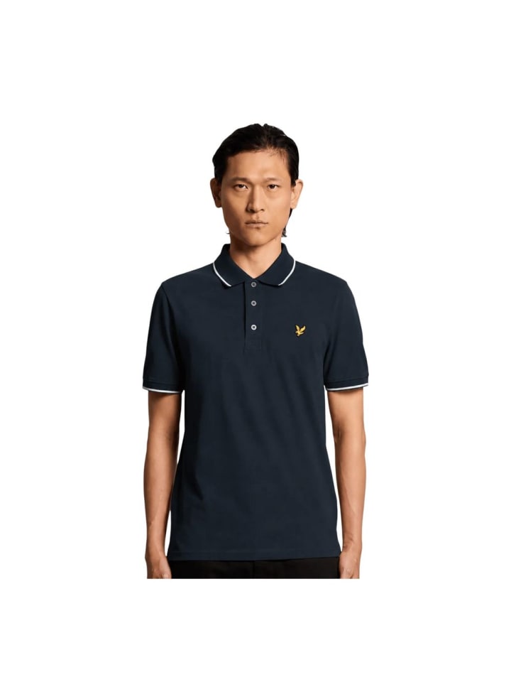 Blau Baumwolle Poloshirt