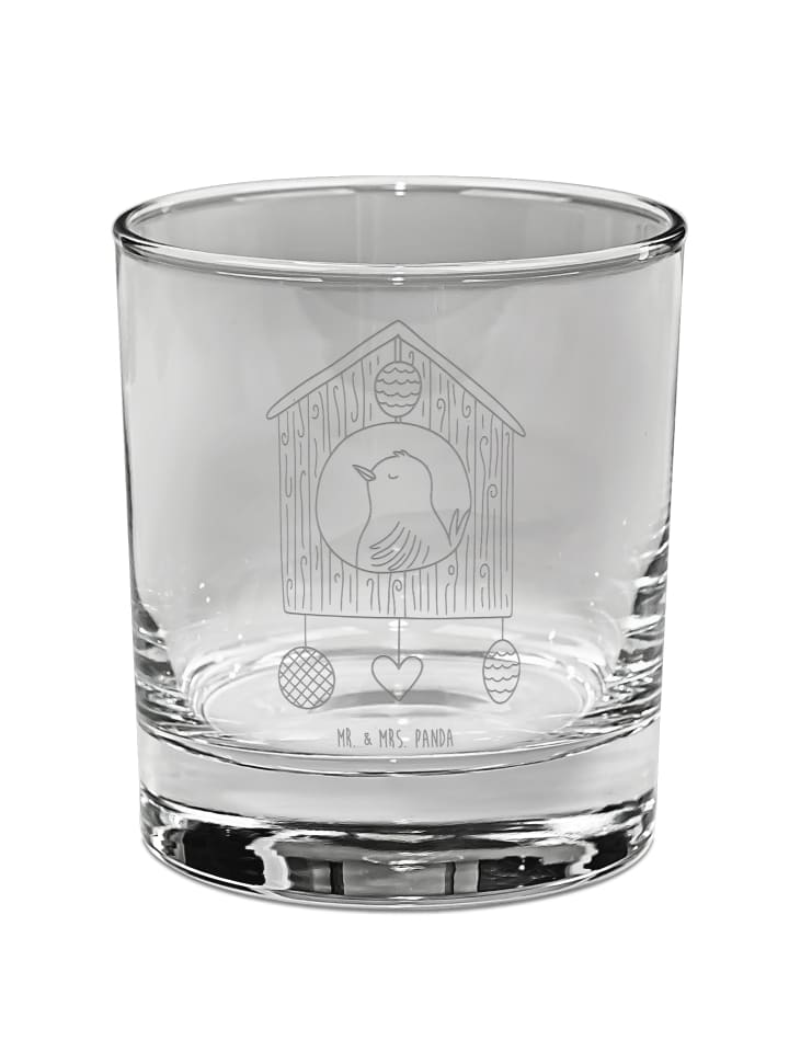 Trinkglas Vogelhaus Home ohne Spruch in Transparent