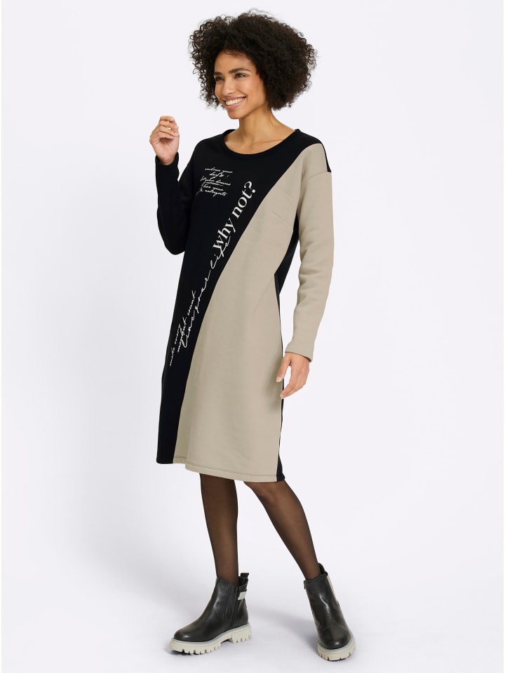 Kleid in sesam-schwarz-bedruckt