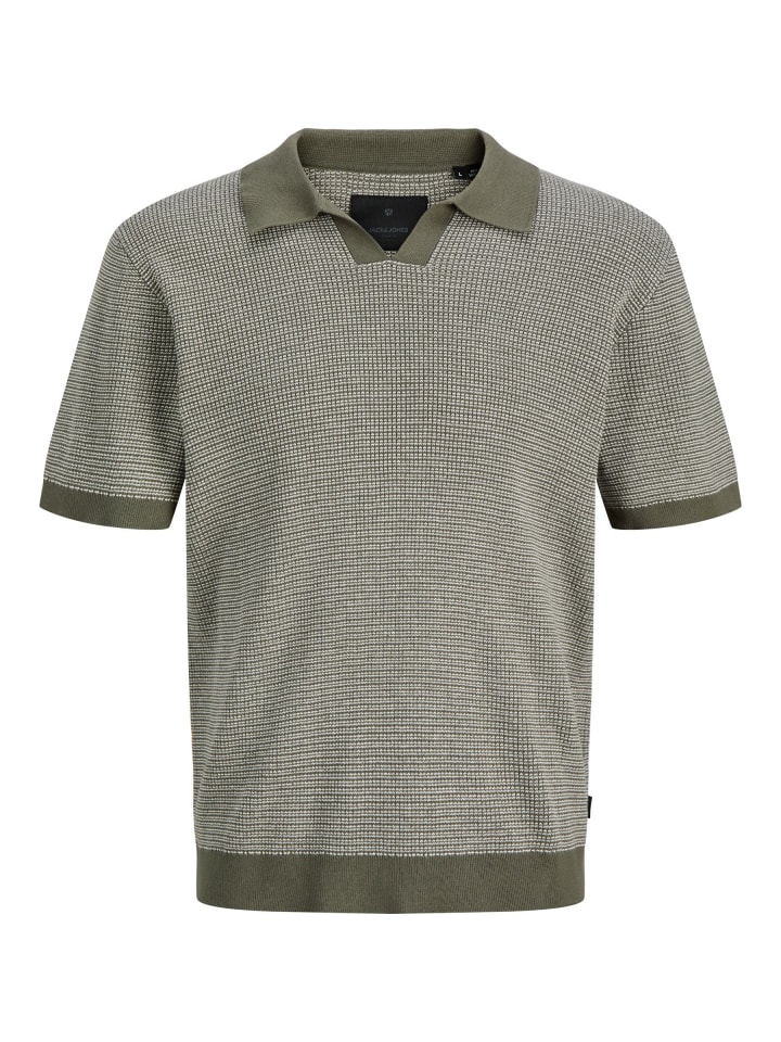 Gestricktes Polo in Smokey Olive