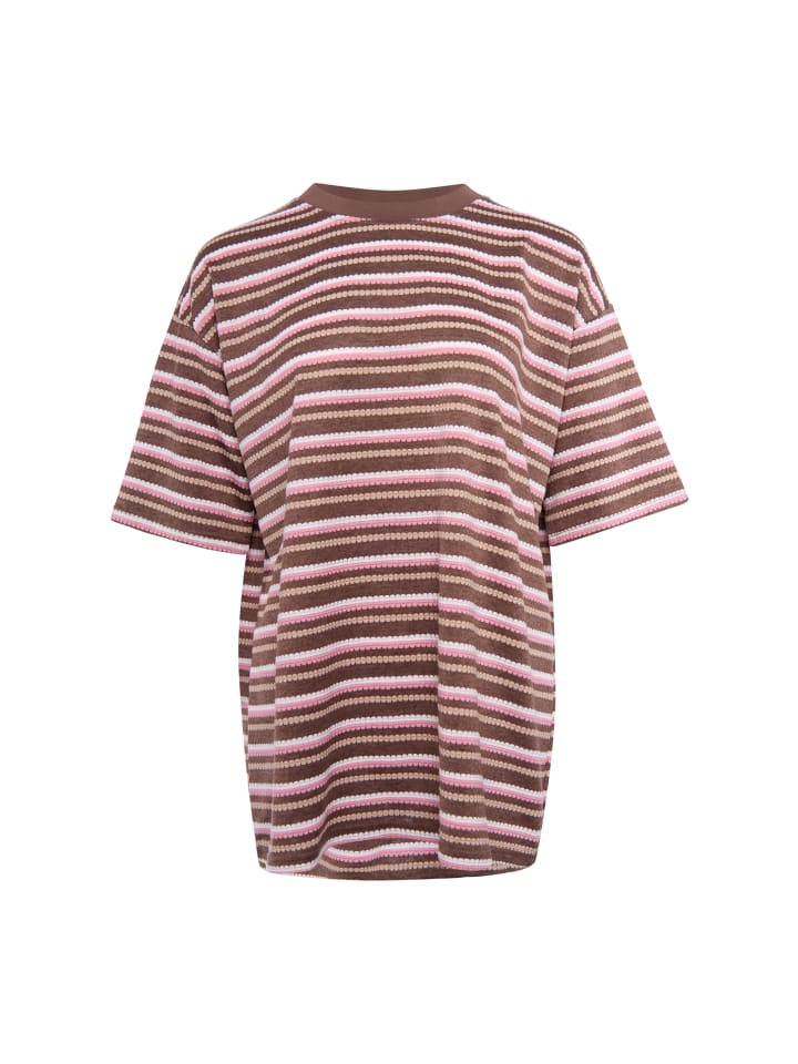 Women T-Shirt in Brown Multicolor