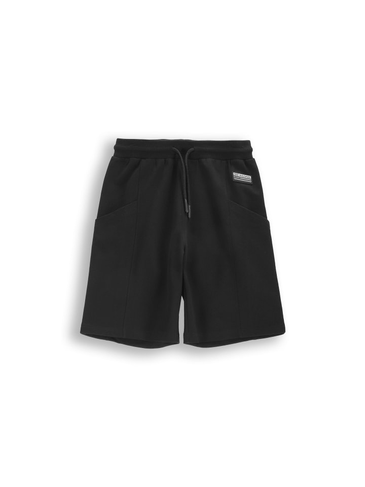 Kurze Baumwollshorts in schwarz