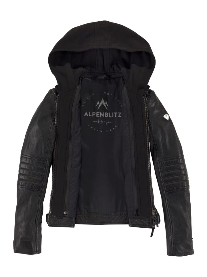 Lederjacke in schwarz