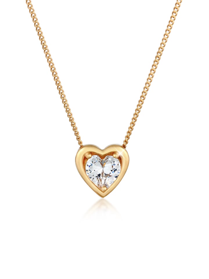 Halskette 925 Sterling Silber Herz in Gold
