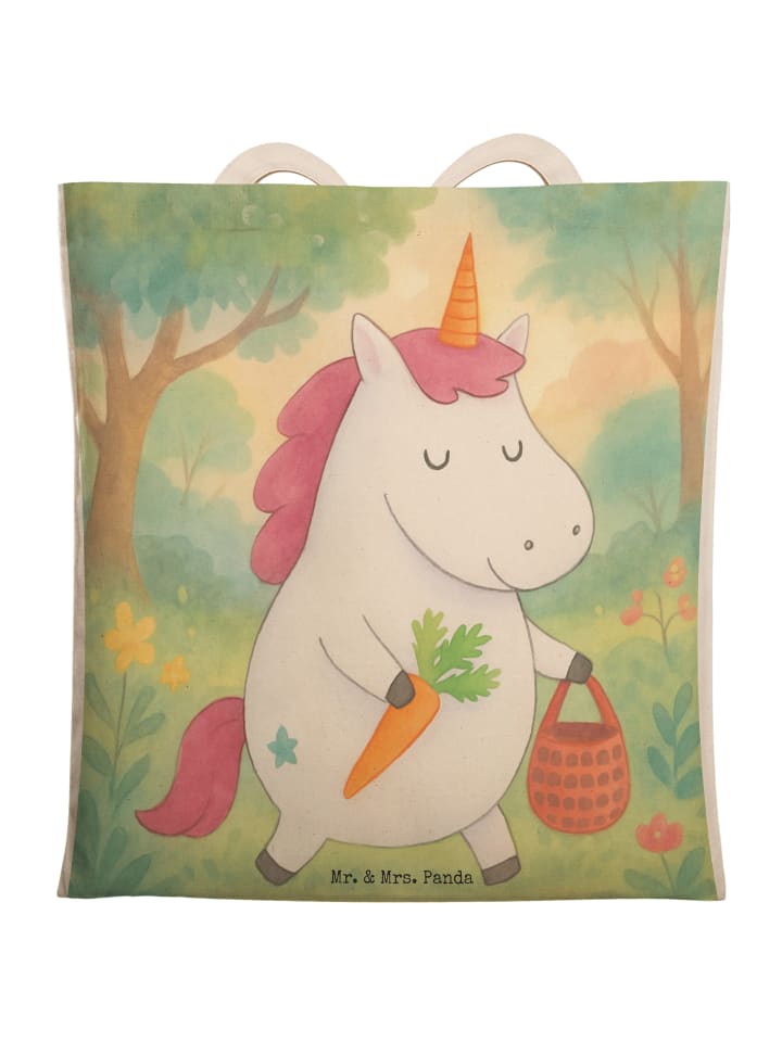 Tote Bag Einhorn Vegan Design ohne Spruch in Weiß