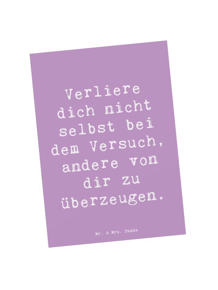 Grußkarte Spruch Selbstzweifel vermeiden mit Sp... in Lavendeltraum