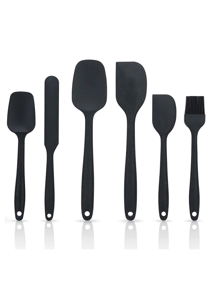 6-teiliges Silikon Spaten Set in Schwarz